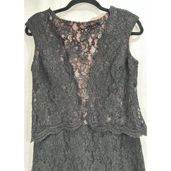 Ralph Lauren Black Lace Cap Sleeves Lined Cocktail Party Dress Fun Stylish Sz 6 - Picture 9 of 16